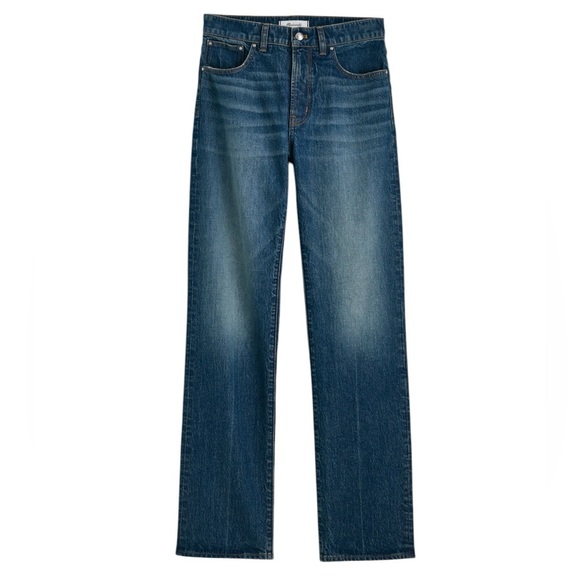 Madewell Denim - Madewell The Tall Longline Straight Jean in Greendale Wash (32 Tall)